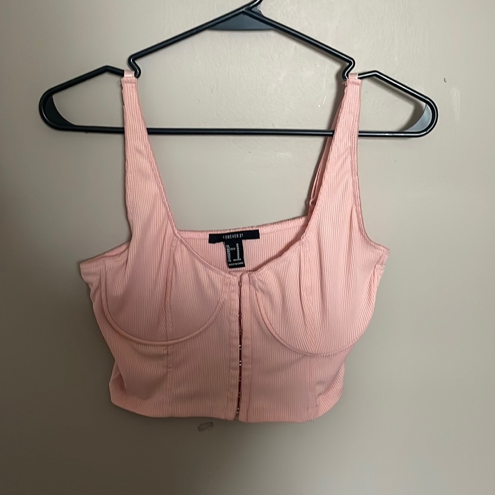 forever21 baby pink corset tank. size medium.